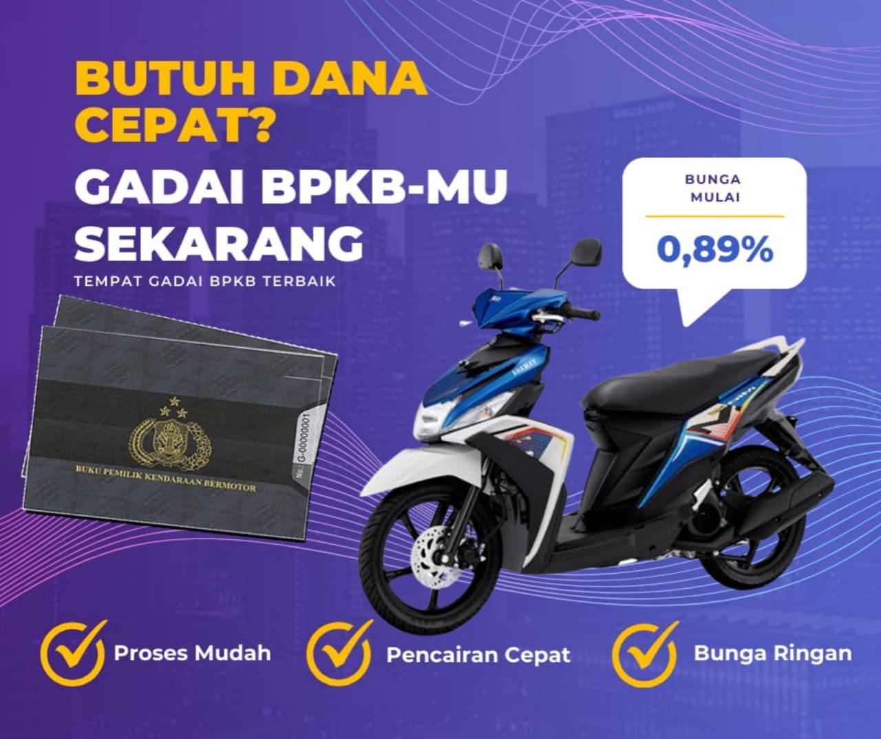 Kredit Jaminan Bpkb Motor Yamaha Mio 110 CW Cakram Dapat Dana Berapa? Seperti Ini Simulasinya